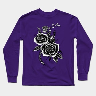 Black and white roses Long Sleeve T-Shirt